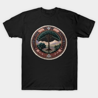 Middle East Israel Palestine Fig Tree oasis landscape rug mandala T-Shirt